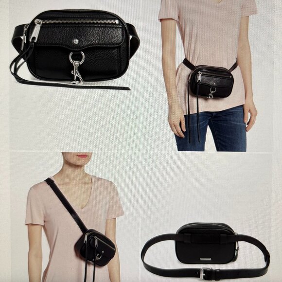 NEW Auth. REBECCA MINKOFF Iconic Blythe Red Pebbled Leather Sling Belt Bag - Picture 6 of 6